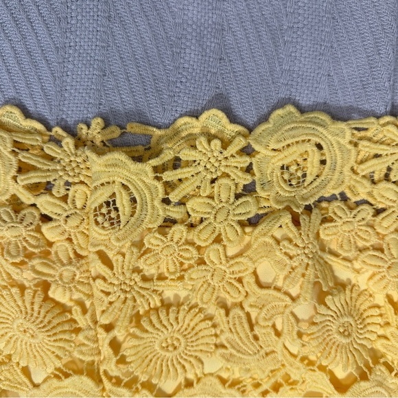 Lulus "Love Poem" mini dress, yellow, spring, summer, lace, no size tag - Picture 10 of 10